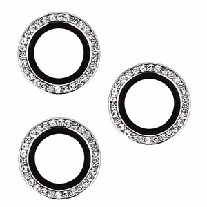 Aizsargstikls HARD DIAMOND kamerai (LENS) Iphone 15 Pro/15 Pro Max sudraba (3 gab.)