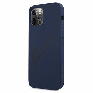 Guess GUHCP12MLSVSBL iPhone 12/12 Pro 6.1" zils/zils cietais apvalks Script Vintage