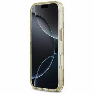GUESS viedtālruņa apvalks IPHONE 17 Pro Max, saderīgs ar MagSafe GUHMP17XHFLPEDN (IML metāla spīdīgie ziedi trīsstūris) zaļš