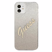 Guess GUHCP12SPCUGLSGO iPhone 12 mini 5.4" zelta/zelta cietais apvalks Glitter Gradient Script