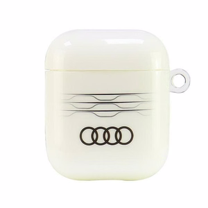Audi IML ģeometrisks raksts AirPods 1 / 2 apvalks - balts