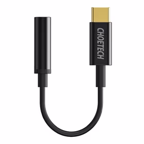 Adapteris Choetech AUX003 USB-C uz 3.5mm audio ligzdas adapteris (melns)