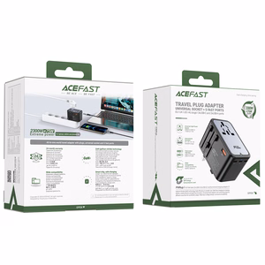 Acefast Z1 GaN 75W PD ceļojumu lādētājs adapteris 3x USB-C 2x USB-A - melns