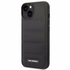 Karl Lagerfeld Pūkais Izstiepts Logotips iPhone 14 apvalks - melns