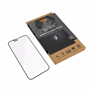 PanzerGlass E2E Microfracture antibakteriālais stikls ar kameras vāciņu ar Swarovsky kristālu iPhone 13 Pro Max - ar melnu rāmi