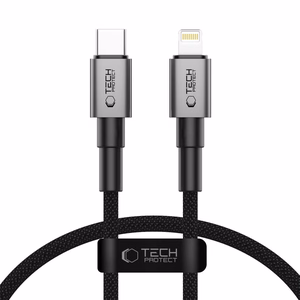 Tech-Protect Ultraboost DNA USB-C / Lightning PD27W/3A kabelis 25 cm - pelēks