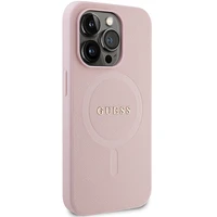 Guess GUHMP14XPSAHMCP viedtālruņa apvalks iPhone 14 Pro Max - rozā Saffiano Magnētiskais