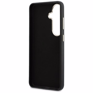 Guess maciņš Grained Big 4G Metal Logo priekš Samsung Galaxy S26 melns