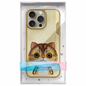 Nimmy Lielas Acis Mājdzīvnieks 2.0 Kaķis viedtālruņa apvalks iPhone 15 Pro - zaļš