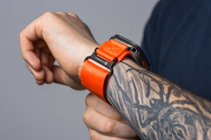 FORCELL F-DESIGN FA05 neilona siksniņa APPLE pulkstenim 38 / 40 / 41 mm oranža