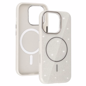 Viedtālruņa apvalks Magsafe Slim Shiny Iphone 16 sudrabains