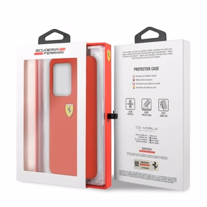 Ferrari Cietais viedtālruņa apvalks FESSIHCS69RE S20 Ultra G988 sarkans/sarkans Silikona
