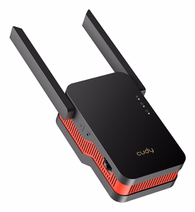 Cudy RE3000 – Gigabit Wi-Fi diapazona paplašinātājs, melns/sarkans