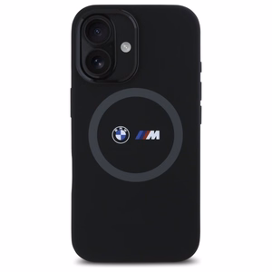BMW M Silikona Drukātais Gredzens Magnētiskais viedtālruņa apvalks iPhone 16 - melns