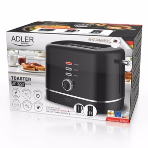 Adler AD 3224b tosteris ar restīti, 7 grauzdēšanas līmeņi, melns