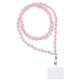 COLORFUL tālruņa siksniņa, tālruņa piekariņš / auklas garums 120 cm (60 cm cilpā) / ap kaklu – gaiši rozā