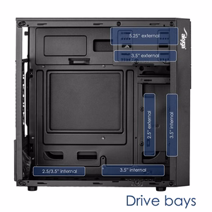 Akyga Obudowa Micro ATX AK19BK USB-C + USB 3.0 + 2x USB 2.0 czarna bez PSu Micro Tower Black