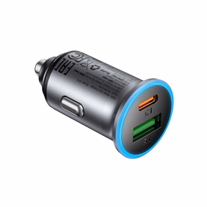 Auto lādētājs Acefast B15 65W USB-C/USB-A pelēks