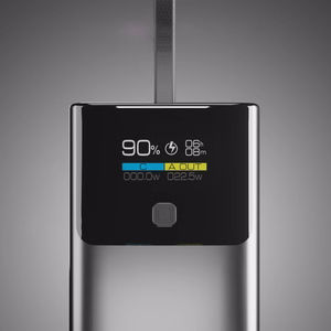 SBS 10000mAh PD 20W внешний аккумулятор с ЖК-дисплеем и встроенным кабелем USB-C - Серый
