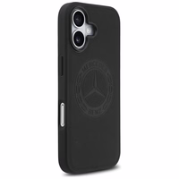 Mercedes Ādas Vintage Logo Magnētiskais Viedtālruņa apvalks iPhone 17 - Melns