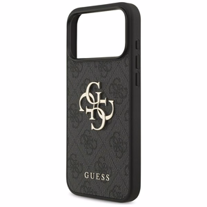 Guess PU 4G Metal Logo vāciņš Apple iPhone 18 Pro Max, pelēks