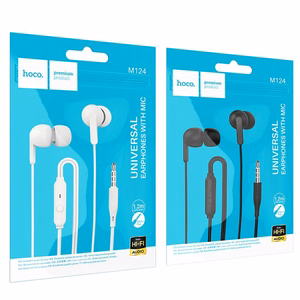HOCO vadu austiņas Jack 3,5 mm ar mikrofonu M124 melnas