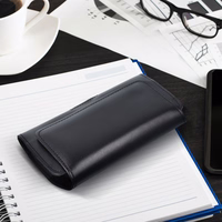 ROYAL universāls horizontāls ādas jostas apvalks izmērs L IPHONE 12 / 12 PRO / 13 / 13 PRO / 14 / 14 PRO / SAMSUNG S10 / S20 / S21 / A40 / HUAWEI P8 LITE / P30 / P40 / P9 LITE melns