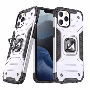 Wozinsky Ring Armor viedtālruņa apvalks iPhone 14 Pro Max bruņots vāks magnētiskais turētājs gredzens sudraba