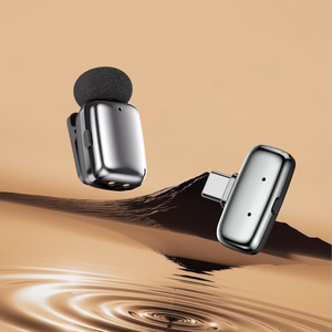 Blavec Lavalier mikrofoni x 2 MK-03 ClipGo Type C (LMMK03-S) sudrabs
