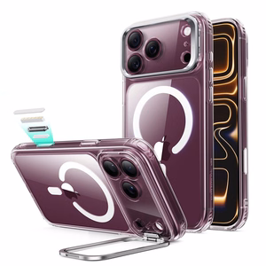 ESR Classic Hybrid Kickstand MagSafe maciņš, paredzēts iPhone 18 Pro / 17 Pro, caurspīdīgs