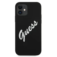 Guess GUHCP12SLSVSBW iPhone 12 mini 5.4" melns un balts cietais apvalks Silikona Vintage