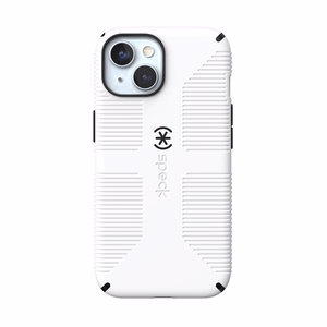 Speck Candyshell Grip MagSafe - iPhone 17e / 16e / 15 / 14 / 13 maciņš (balts / melns)