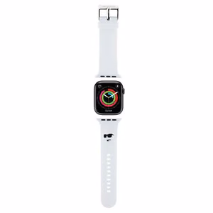 Karl Lagerfeld 3D резиновый ремешок Choupette Head Apple Watch 42/44/45/49mm - белый