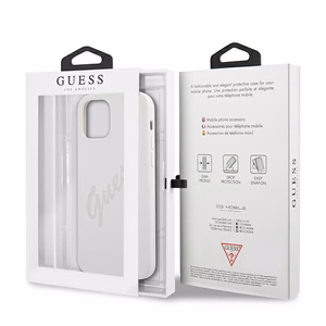 Guess GUHCP12SLSVSCR iPhone 12 mini 5.4" krēmkrāsas/krēmkrāsas cietais apvalks Script Vintage