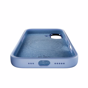 Чехол Puro Icon Mag Pro Liquid Silicone для iPhone 17, совместимый с MagSafe, с защитой камеры и алюминиевыми кнопками - синий