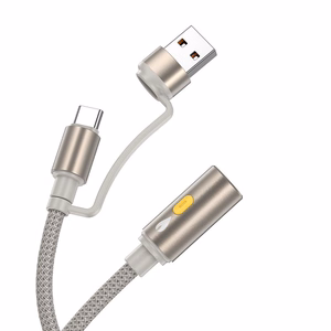 Cable USB A / USB C to Cigarete lighter Hoco 0,3 m UA38B gold