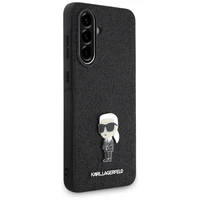 Karl Lagerfeld fiksēts mirdzošs Ikonik logotipa metāla piespraudes viedtālruņa apvalks Samsung Galaxy A56 - melns