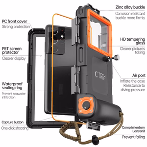 TECH-PROTECT IPX8 UNIVERSAL NIRŠANAS ŪDENSNECAURLAIDĪGS MACIŅŠ MELNS/ORANŽS