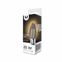 LED Bulb Filaments E27 C35 2W 230V 2700K 250lm COG clear Forever Light