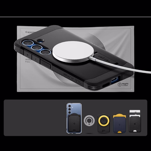 Spigen Tough Armor Magnētiskais viedtālruņa apvalks Samsung Galaxy S25 - melns