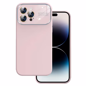 Soft Silicone Lens Case for iPhone 15 Plus Light Pink