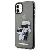 Karl Lagerfeld KLHCN61HNKCTGK iPhone 11 / Xr 6.1" melns/melns cietais apvalks Gliter Karl&Choupette