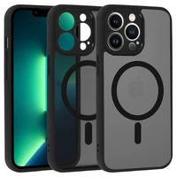 Pilnīgs matēts Mag vāks viedtālrunim Iphone 13 Pro - melns
