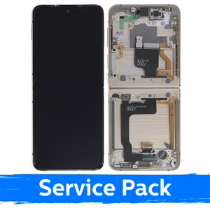 LCD ekrāns Samsung F721 Z Flip4 (iekšējais) ar rāmi / dzeltens / (Service Pack)