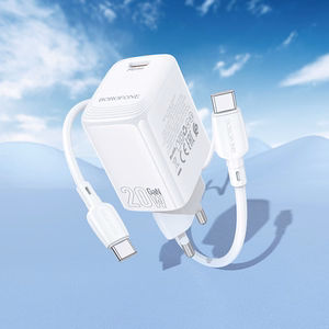 Borofone Сетевое зарядное устройство BN26 Fuente - Type C - PD 20W с кабелем Type C to Type C белый