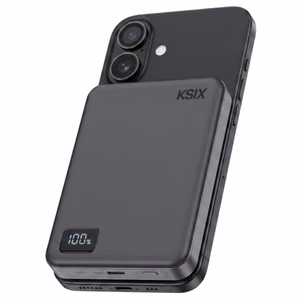 Ksix Powerbank Magslim 10000 mAh Magnetic 15W USB-C PD 20W Digital Display Black