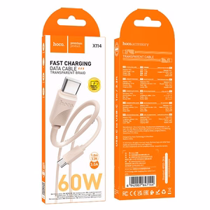 Kabelis USB-C uz USB-C Hoco 3A 60W 1 m X114 rozā