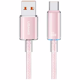 USAMS kabelis Cloud Series US-SJ658 6A USB-A uz USB-C 1,2m rozā