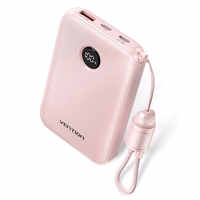 Vention FKAP0-C 10000mAh 22.5W portatīvais lādētājs USB rozā