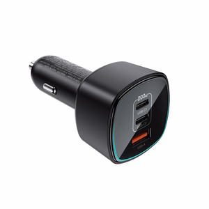 Acefast B18 200 W auto lādētājs, 2 × USB-C + USB-A, melns